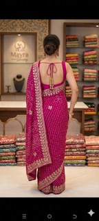 Elegant Pink Embroidered Saree with Designer Border