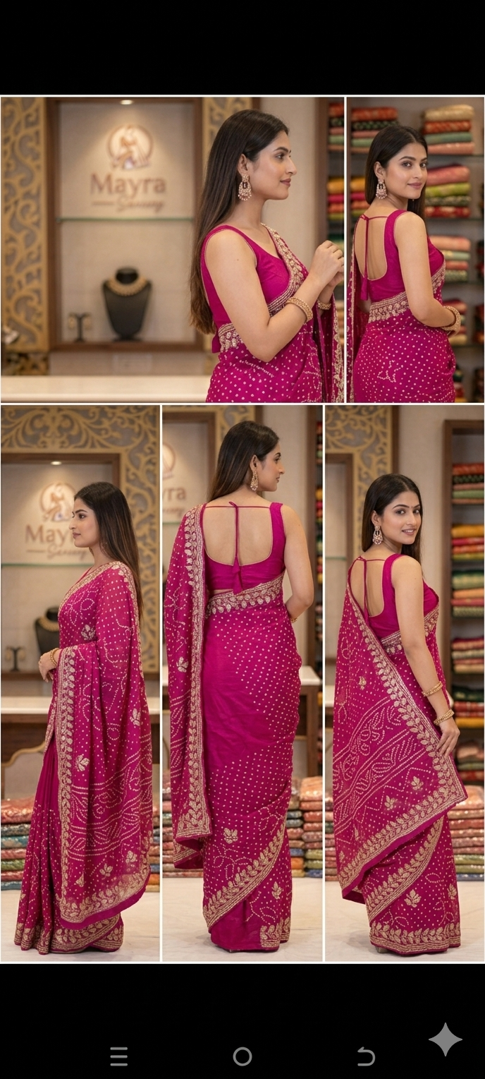 Elegant Pink Embroidered Saree with Designer Border