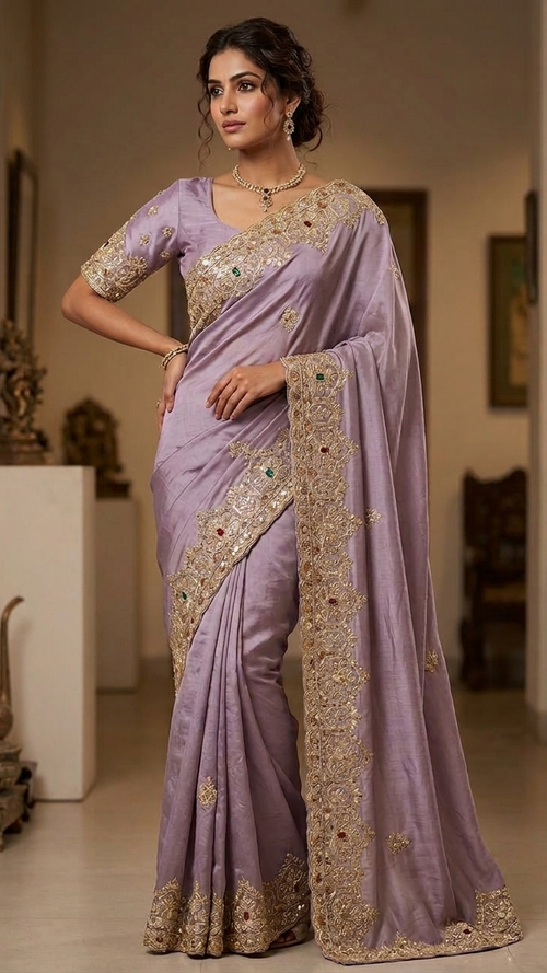 Crepe Fabric Sequence Zardosi Work Heavy Designer Blouse