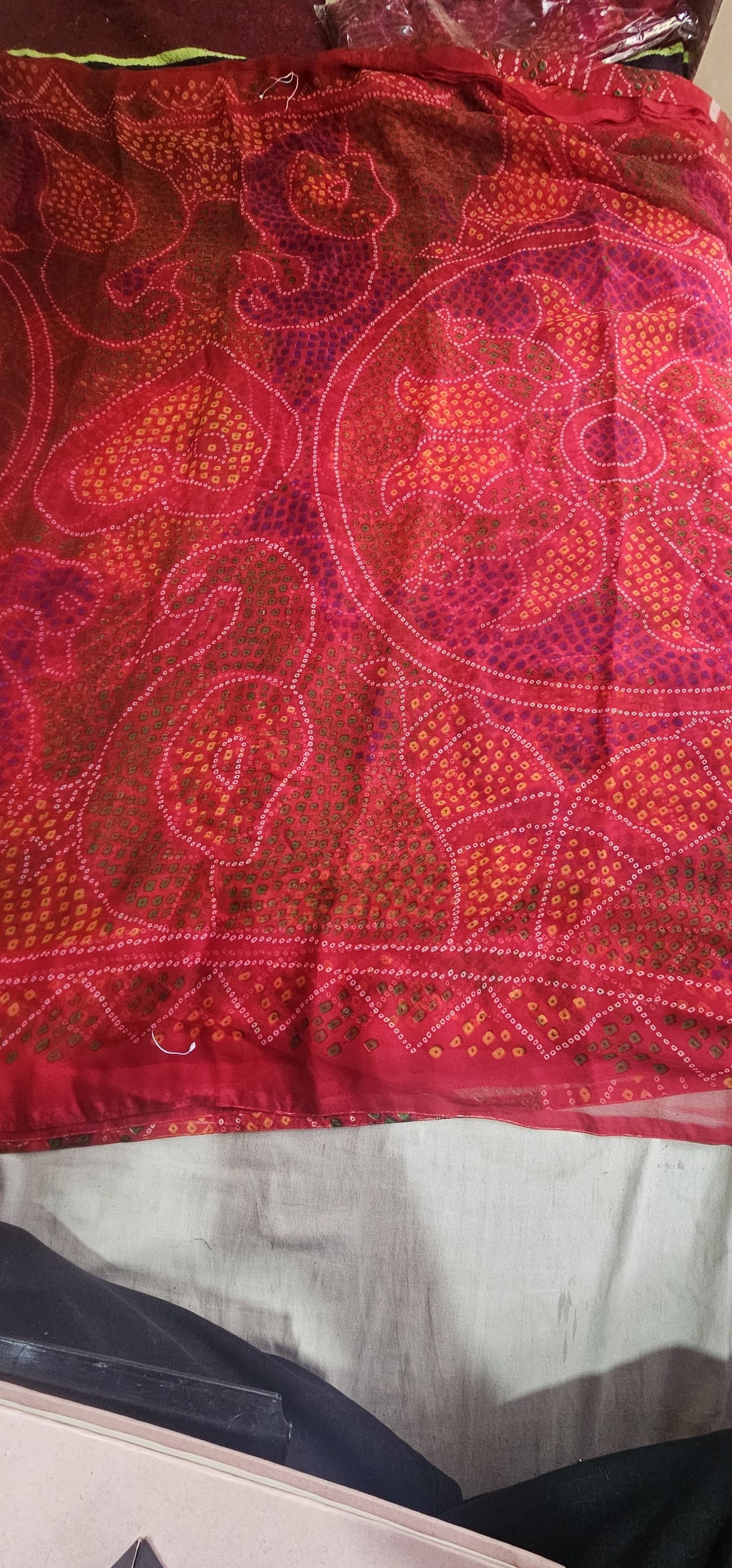 Shekhawati Red Bandhani Printed Saree for Women | Traditional Rajasthani Ethnic Wear