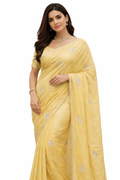 Premium Silk Moti Work Saree with Pearl Border – Elegant Party Wear Collection