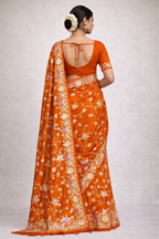 Premium Floral Embroidered Bengali Style Saree with Designer Border | Party Wear & Festive Collection