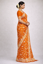 Premium Floral Embroidered Bengali Style Saree with Designer Border | Party Wear & Festive Collection