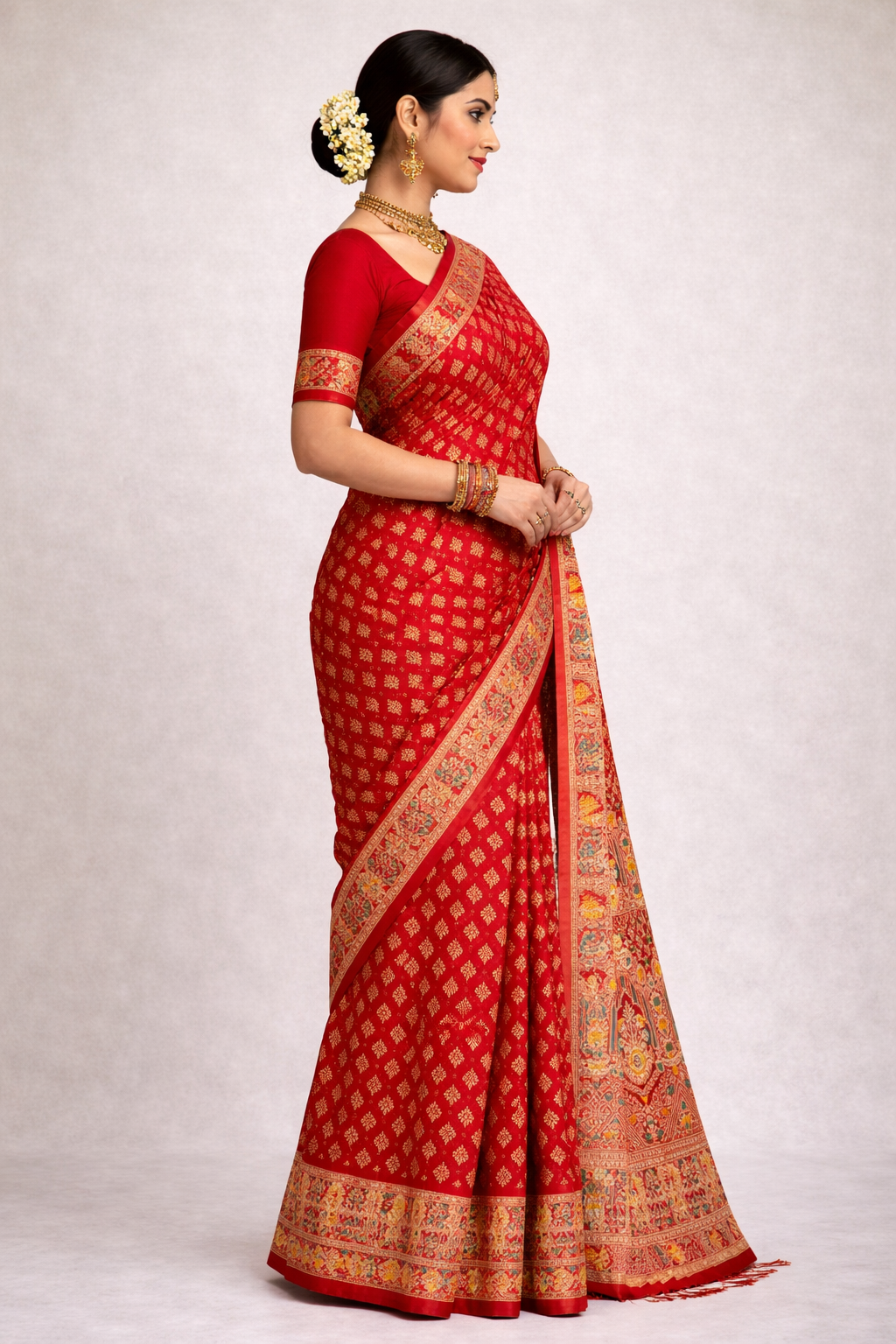 Red Designer Banarasi Silk Saree with Rich Woven Border | Traditional Wedding & Festive Wear Saree