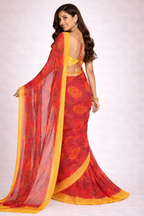 Red Shekhawati Printed Saree for Women | Rajasthani Traditional Designer Saree | Shekhawati Collection