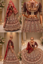 Designer Bridal Lehenga with Heavy Zardosi & Hand Embroidery