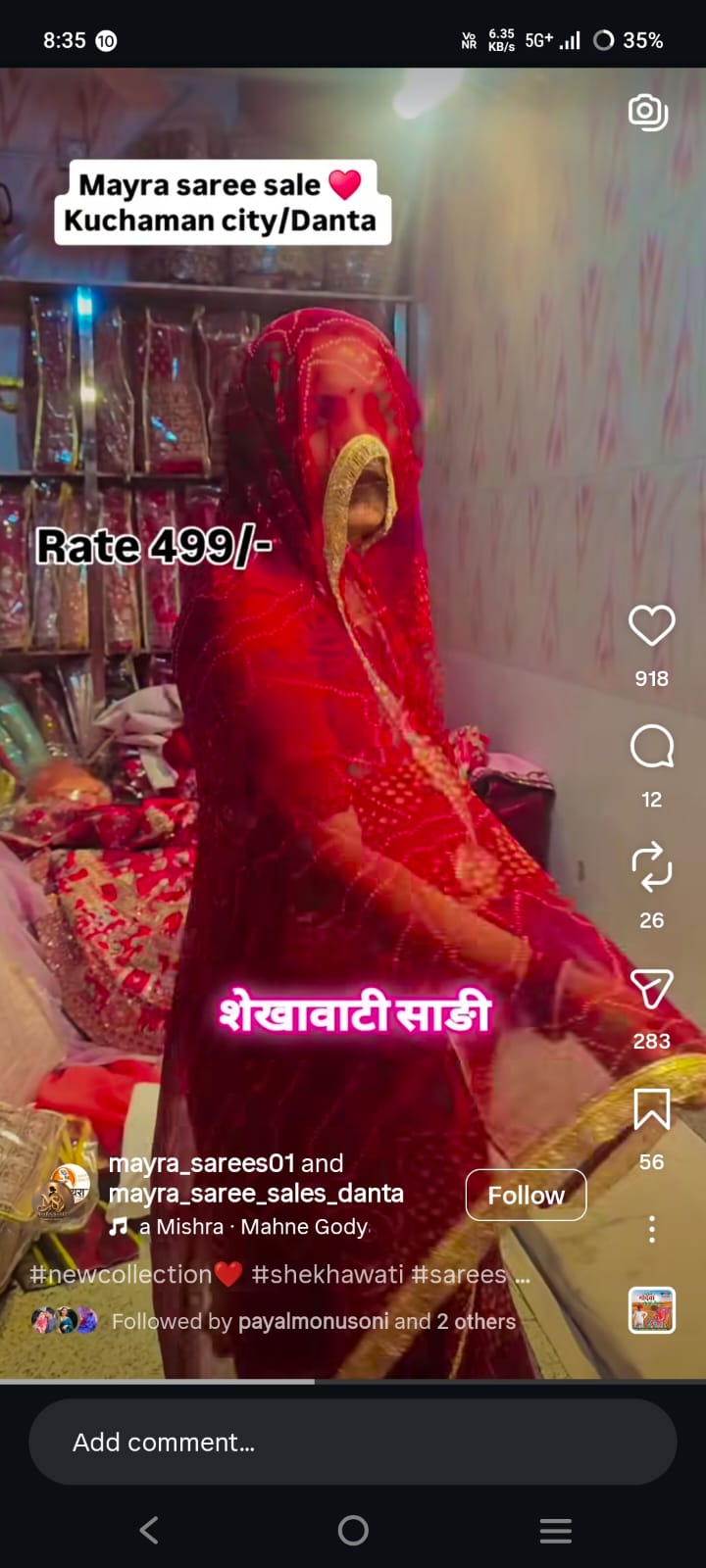 Traditional Rajasthani Red Shekhawati Bandhani Saree with Gota Patti Border
