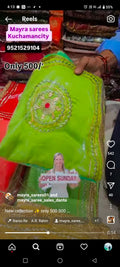Traditional Rajasthani Lime Green Organza Saree with Gota Patti & Lappa Work