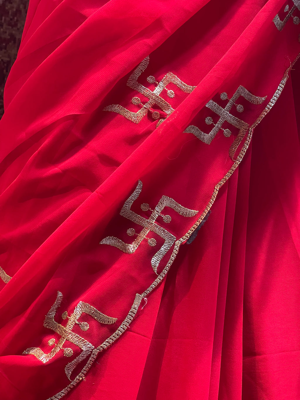 SWASTIK 60GM Georgette RED