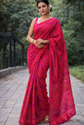 Shekhawati Elegant Pink Bandhani Printed Saree for Women – Stylish Ethnic Wear
