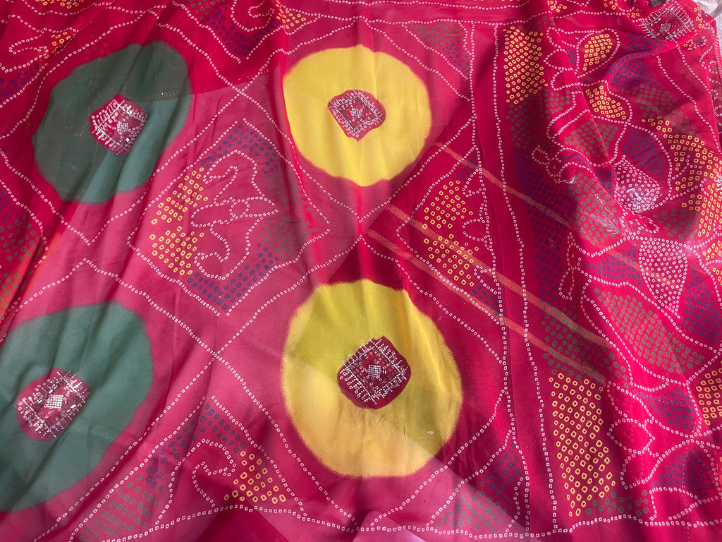 Elegant Printed Saree with Contrast Designer Pallu (Available in Red & Blue)