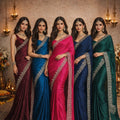 Premium Fendy Fabric Saree with Jarkan Work Border | Designer Party Wear Collection