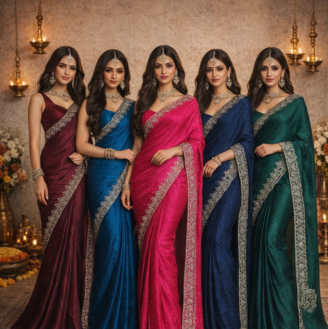 Premium Fendy Fabric Saree with Jarkan Work Border | Designer Party Wear Collection