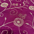 Premium Floral Vine Embroidered Fabric for Ethnic Wear