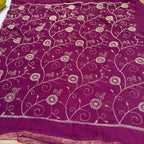 Premium Floral Vine Embroidered Fabric for Ethnic Wear