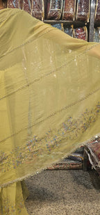 Pista Green Premium Hand Work Designer Saree | 30-30 Fabric Party Wear Saree