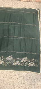 Green Premium Hand Work Designer Saree | 30-30 Fabric Party Wear Saree
