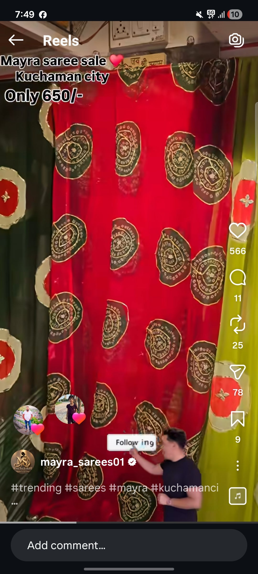 Traditional Jaipuri Bandhani Saree with Patch Gota Patti Work