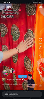 Traditional Jaipuri Bandhani Saree with Patch Gota Patti Work