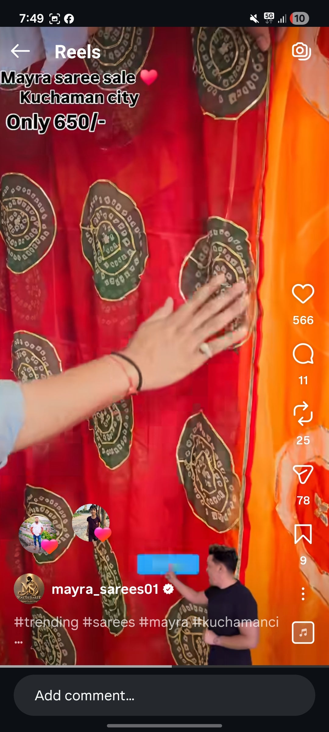 Traditional Jaipuri Bandhani Saree with Patch Gota Patti Work