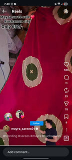 Traditional Jaipuri Bandhani Saree with Patch Gota Patti Work