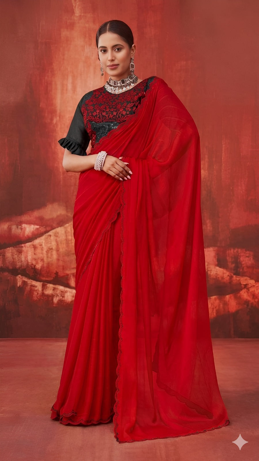 Designer Stitch Blouse Saree for Women | Premium Ready Saree