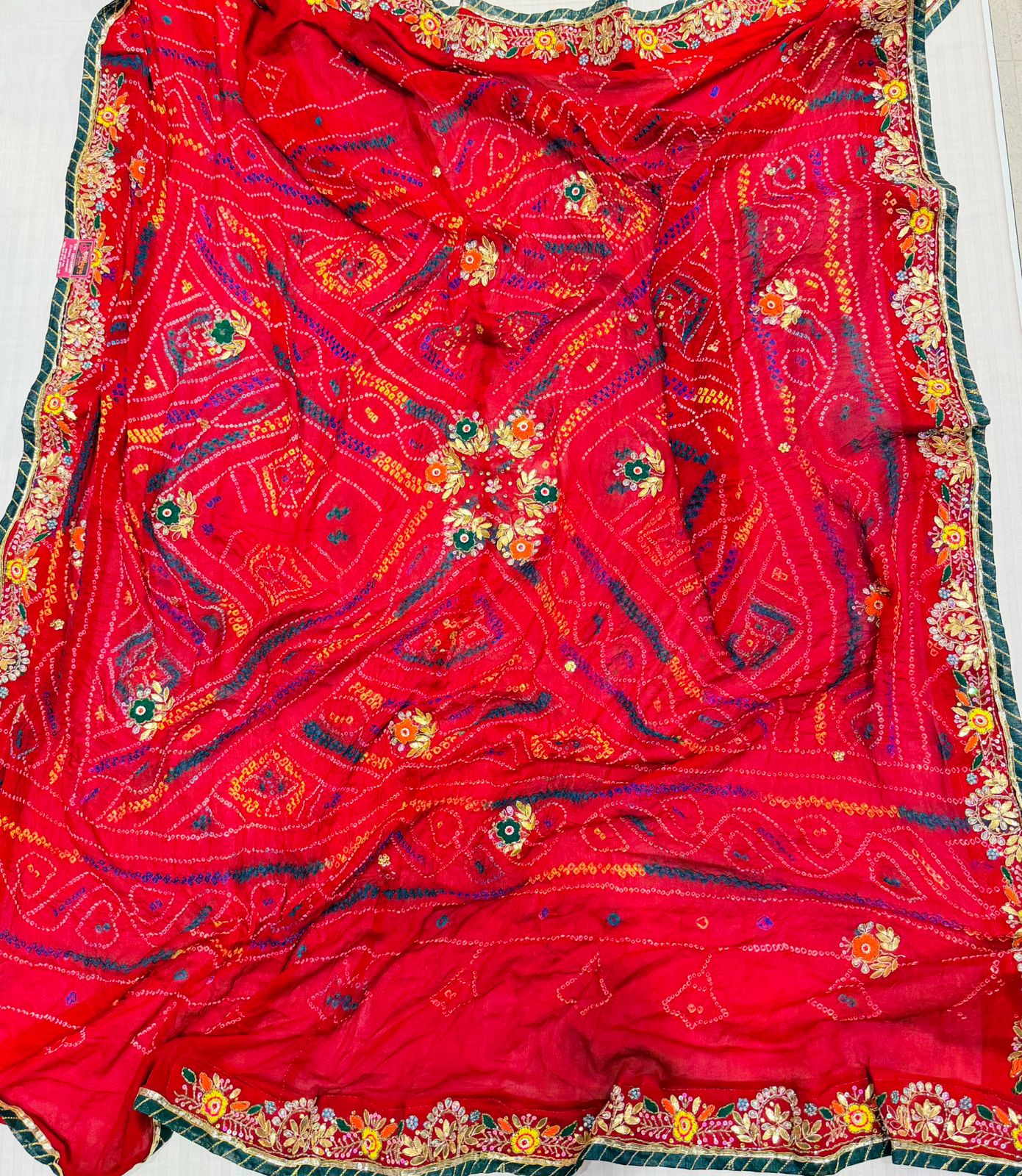 Red Ojriya Chunri with Embroidery for Women | Ethnic Wear