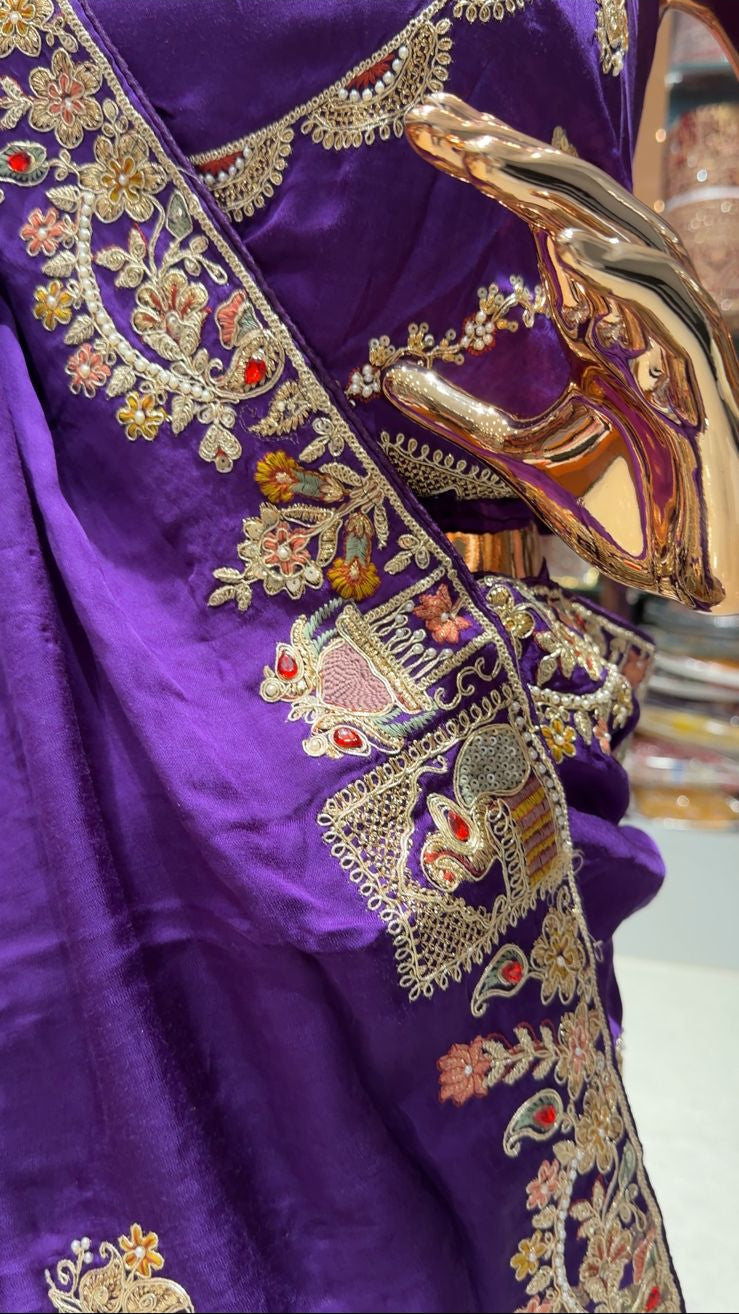 Gaji Silk Saree with Kolkata Handwork | Elegant Traditional Saree