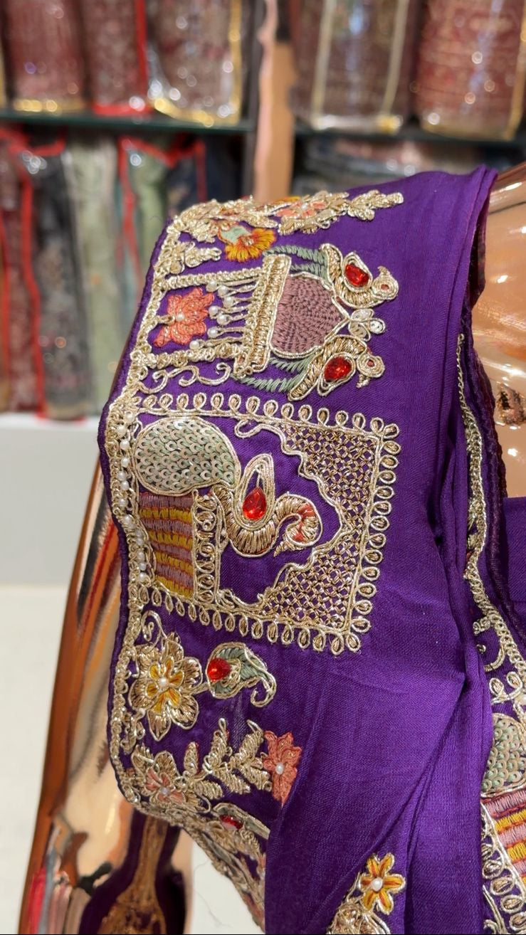 Gaji Silk Saree with Kolkata Handwork | Elegant Traditional Saree