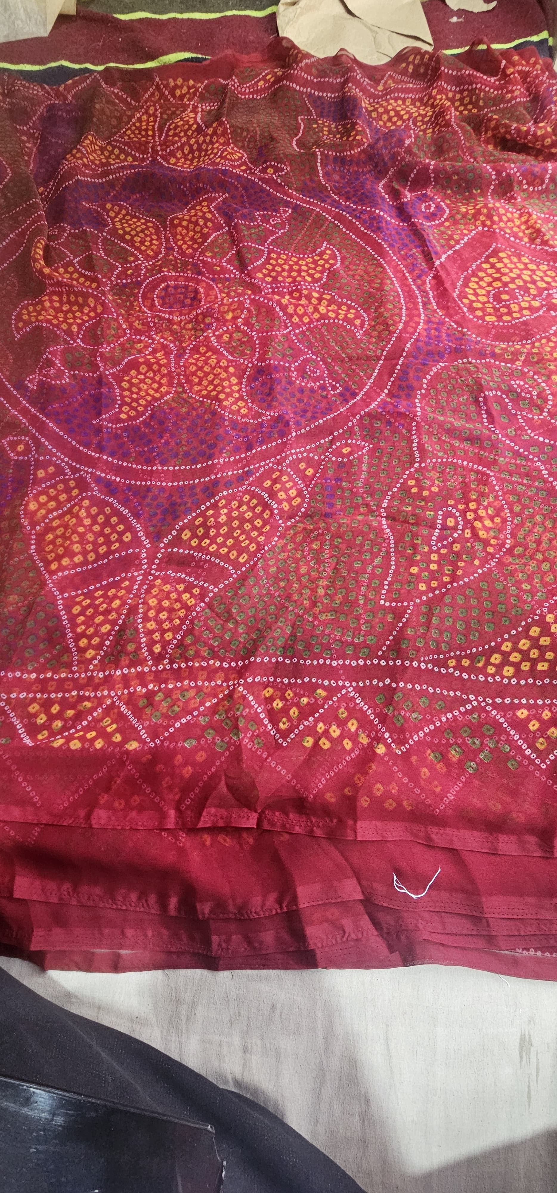 Elegant Mehroom (Maroon) Bandhani Printed Saree for Women | Stylish Lightweight Party Wear Saree