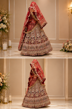 Designer Bridal Lehenga with Heavy Zardosi & Hand Embroidery